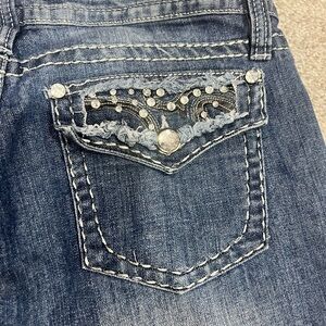 Arden B Denim Jeans with Embellished Pocket